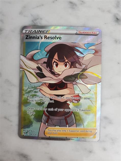 Zinnia s Resolve 203 203 Full Art Ultra Rare Card Pokémon Evolving