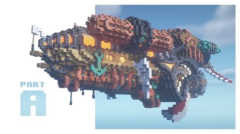 Minecraft How To Build SteamPunk SpaceShip Part A YouTube