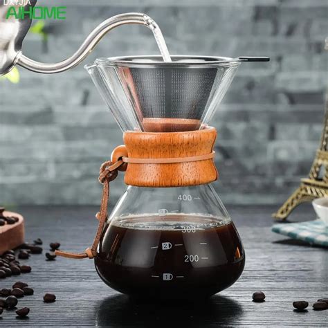 400 ml High borosilicate Glass Pour over Coffee Manual Drip Coffee ...