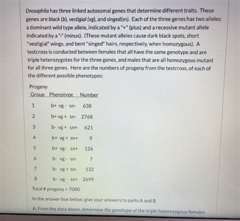 Solved Drosophila has three linked autosomal genes that | Chegg.com 