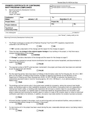 Fillable Online Fill IoOWNERS CERTIFICATE OF CONTINUING PROGRAMFillable
