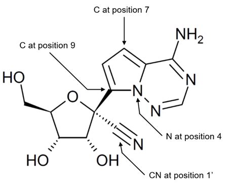 Chemical structure of GS-441524. GS-441524 is an adenosine analog that ...