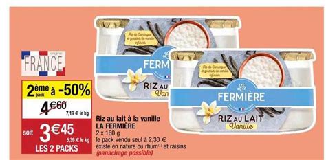 Promo Riz Au Lait La Vanille La Fermi Re Chez Migros France