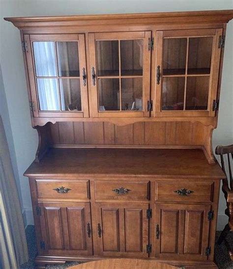 Keller 1970s Wooden China Cabinet And Hutch Sherwood Auctions