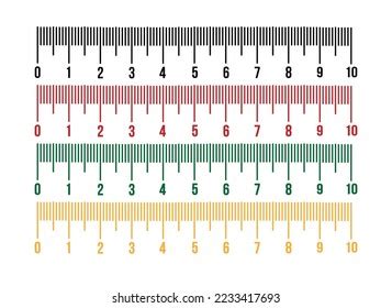 10 Centimeters Ruler Sets Horizontal Measuring Stock Vector (Royalty ...