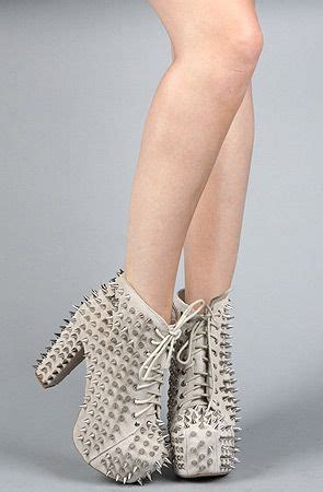 JEFFREY CAMPBELL The Spike Lita Shoe In Nude Suede And Silver LITA SPIKE NUD Karmaloop