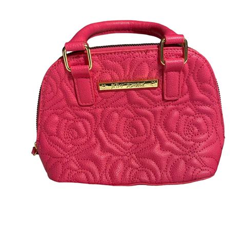 Betsey Johnson Quilted Rose Faux Leather Small Hot Pi Gem