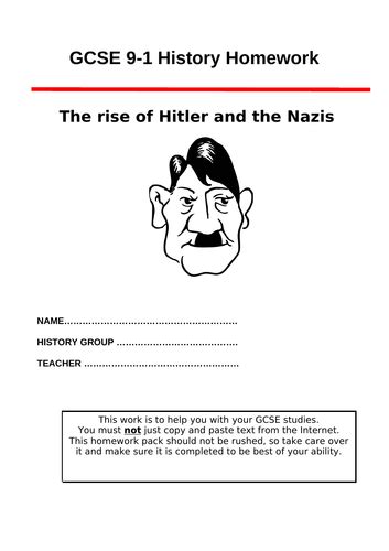 Rise Of Hitler And The Nazis Homework Teaching Resources