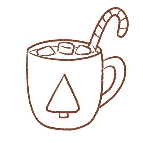 How To Draw A Christmas Hot Chocolate Draw Cartoon Style