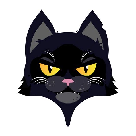 black cat angry face cartoon cute 14319053 PNG