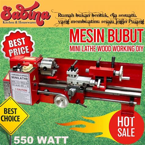 Jual Mesin Bubut Kayu Akrilik Logam Lunak Mini Lathe Wood Working DIY