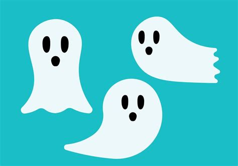 Cute Halloween Ghost Icon Clipart Vector In Simple Animated Cartoon