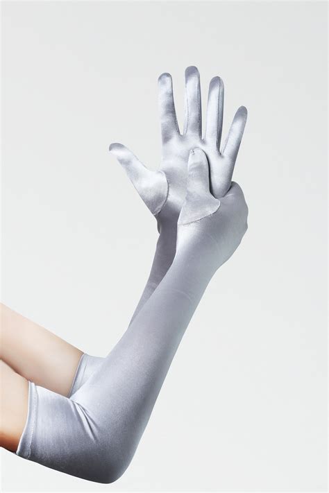 Shop 1920s Gloves 21 6 Long Satin Stretchy Gloves Babeyond