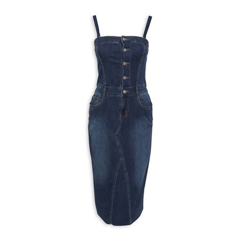 Indigo Denim Column Dress (3105421) | Truworths