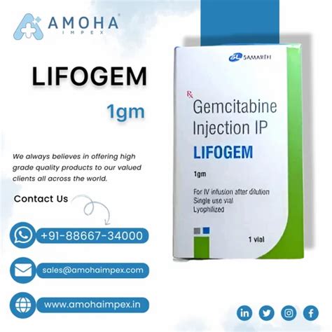 Gemcitabine Lifogem 1gm Injection Samarth Life Sciences Pvt Ltd Vial