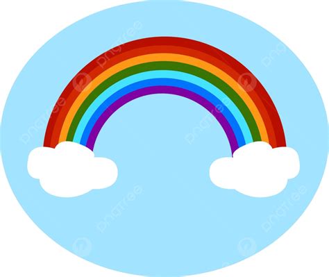 Colorful Rainbow And Fluffy Clouds Vector Illustration On Clean White ...