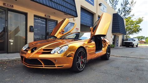 Gold Bronze Mercedes Benz Slr Mclaren By Custom Wrap Design Awesome