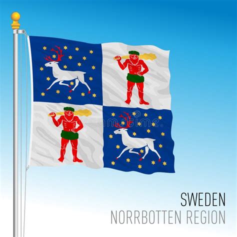 Norrbotten Regional Flag, Sweden, Vector Illustration Stock Vector ...