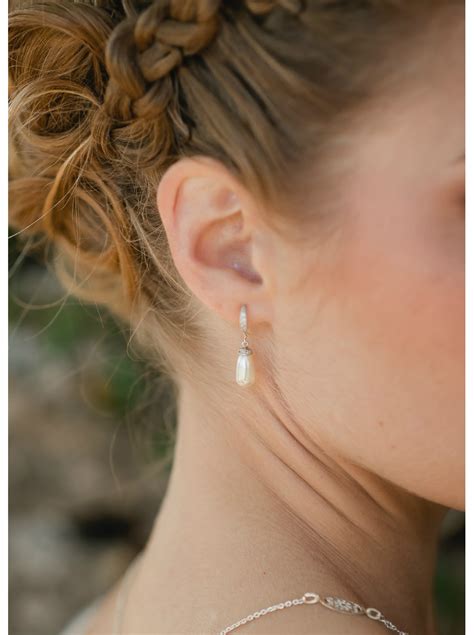 Boucles D Oreilles Mari E Hannah Avec Perles Et Dormeuses Strass Es