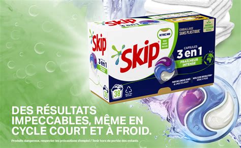 Skip Lessive Liquide En Capsules 3 En 1 Fresh Clean Sans Emballage