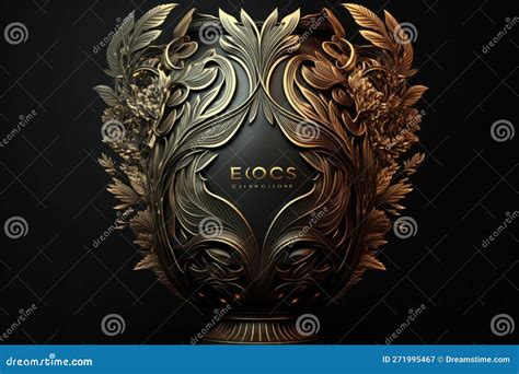 Eos Greek Mythology God Black Gold Vase By Generative Ai Stock