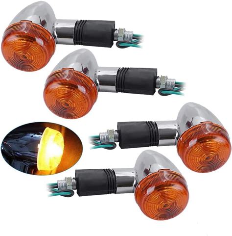 Amazon Anxingo Pcs Motorcycle Turn Signals Amber Chrome Bullet