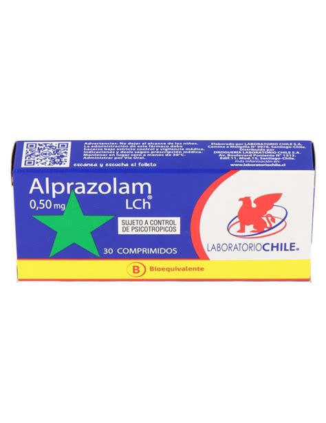 Alprazolam 05 Mg 30 Comprimidos Bioequivalente Laboratorio Chile