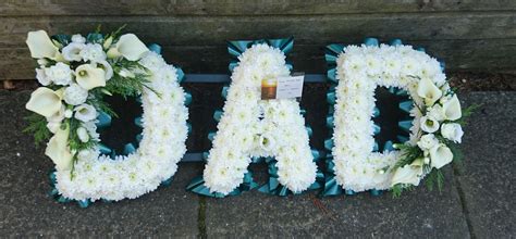 Dad Tribute In Green And White Funeral Floral Funeral Flower