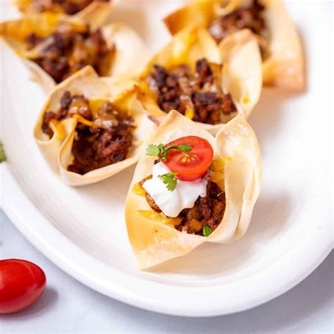 Wonton Tacos Easy Mini Taco Cups