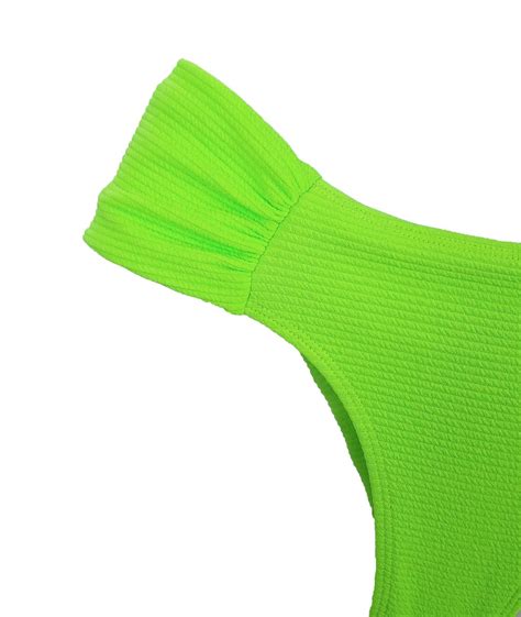 Calcinha De Biqu Ni Fio M Dia Verde Neon Texturizado Ilha Bikini