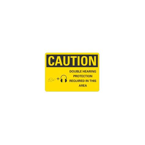 Lavex Aluminum Caution Double Hearing Protection Required In This