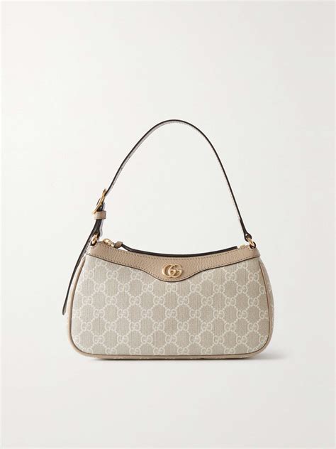 Gucci Ophidia Embellished Textured Leather Trimmed Printed Coated Canvas Shoulder Bag Net A Porter