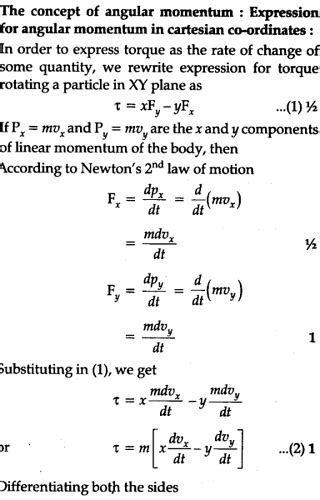 Explain The Concept Of Angular Momentum Also Derive An Expression For