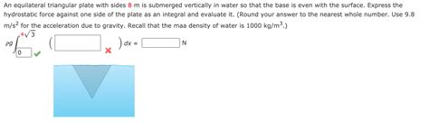 Solved An Equilateral Triangular Plate With Sides 8 M Is