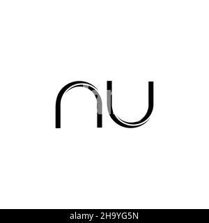 Un Logo Monogram With Slice Rounded Modern Design Template Isolated On