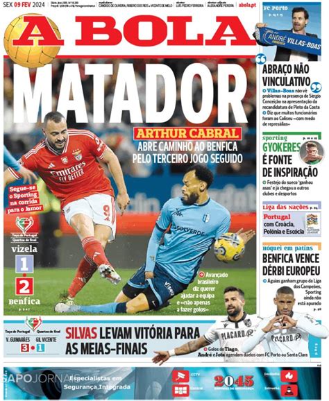 Fora de jogo Capas Arthur Cabral em destaque na vitória do Benfica e