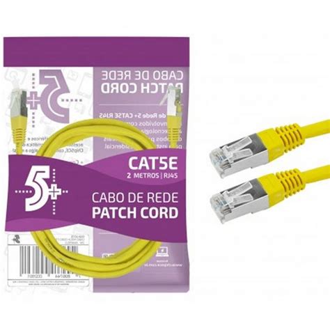 Cabo De Rede Patch Cord Cat E Ftp Blindado Gigabit M Amarelo