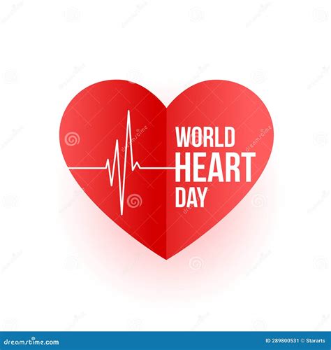 29th September World Heart Day Pulse Poster In Paper Style Stock Vector