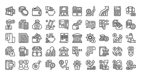 Finance Line Icon Set Vector Art At Vecteezy