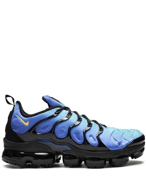 Black/chamois/hyper blue Air Vapormax Plus sneakers from Nike featuring embossed detail ...