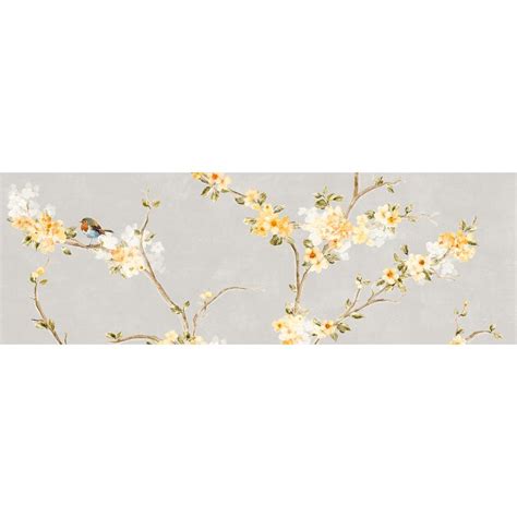 Decoro Fiori Di Pesco Bianco Touch 40x120 Cm Matte Depth 6 Mm Porcelain