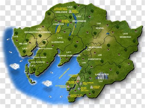 Cumbria And The Lake District Map Tourist Attraction - Travel Transparent PNG