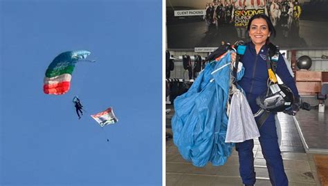 shital mahajan marks pm modis  birthday  special skydiving