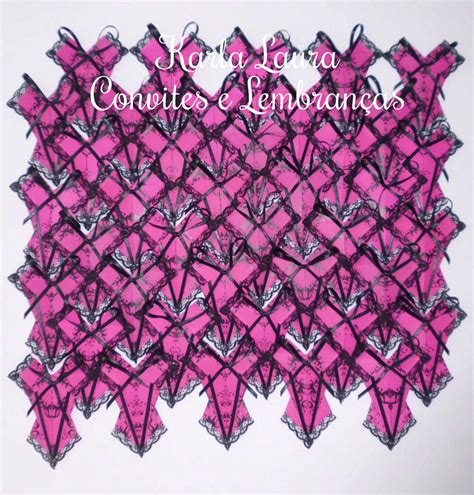 CONVITE PARA CHÁ DE LINGERIE CORPETE DE ORIGAMI Elo