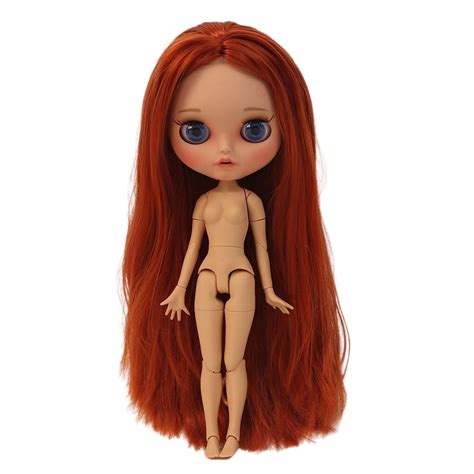 Neo Blythe Muñeca con pelo pelirrojo piel bronceada cara sonriente