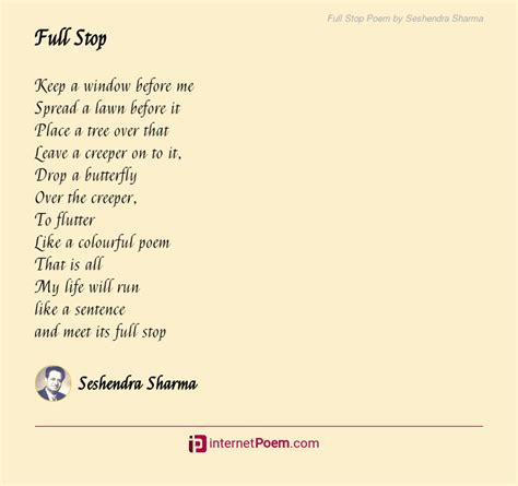 Full Stop Poem By Seshendra Sharma