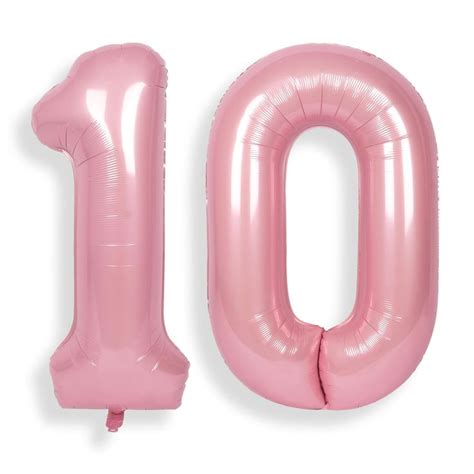 Suwen Inch Pink Large Balloon Numbers Big Foil Helium Number