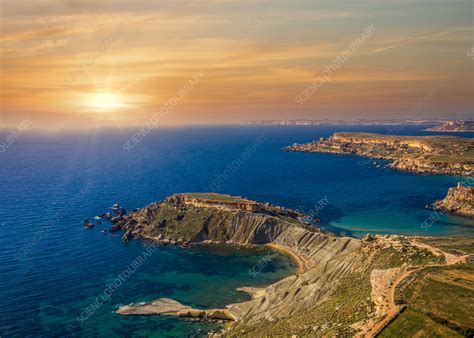 Aerial view of rock formation, Malta - Stock Image - F039/8530 ...