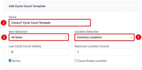 Cycle Count Template