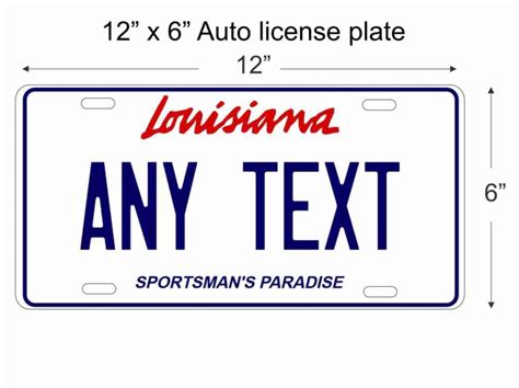 Louisiana state replica License Plate personalized with your design ...